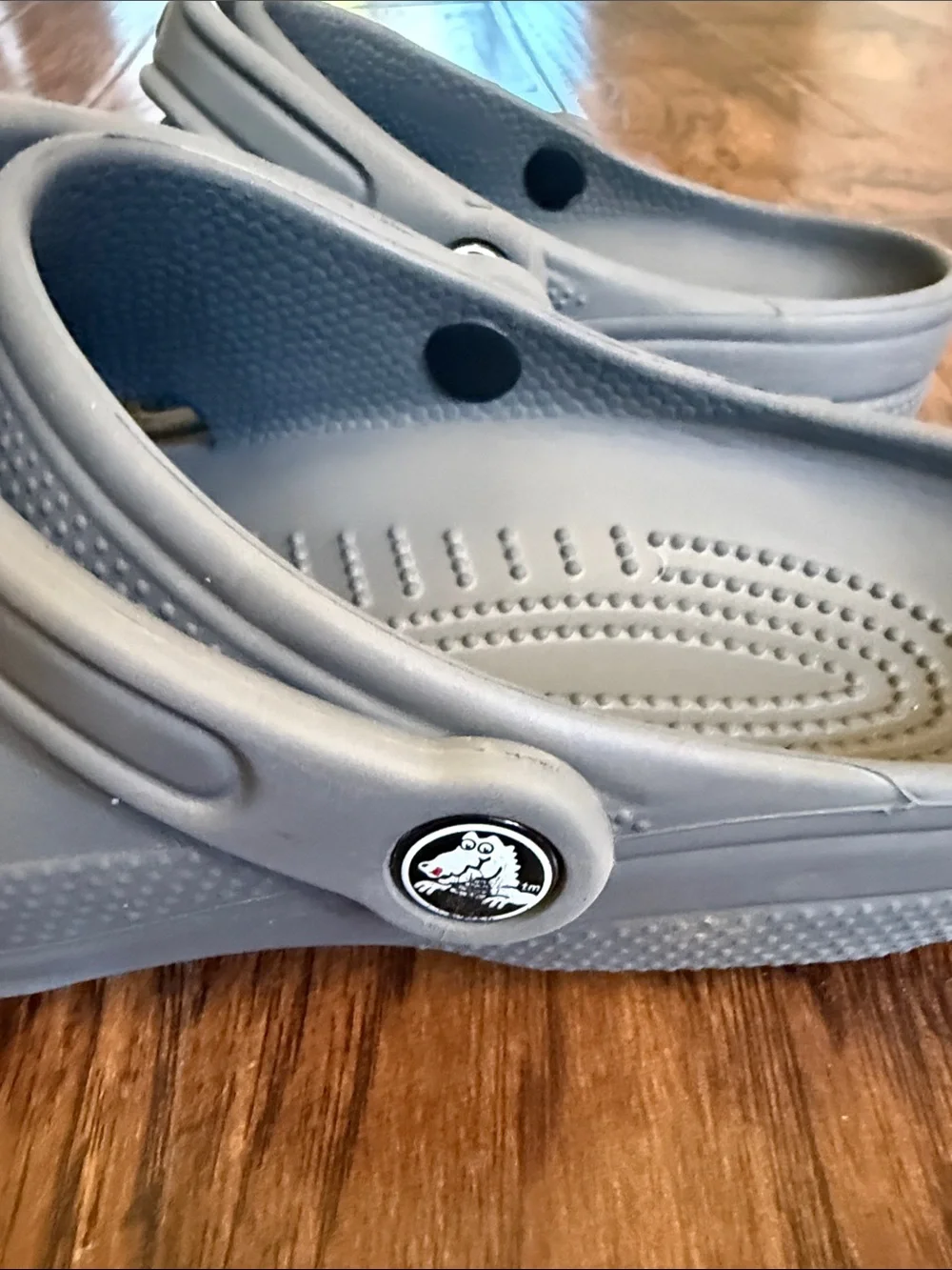 CROCS Classic Clog in Gray, size women’s 9 and men’s 7